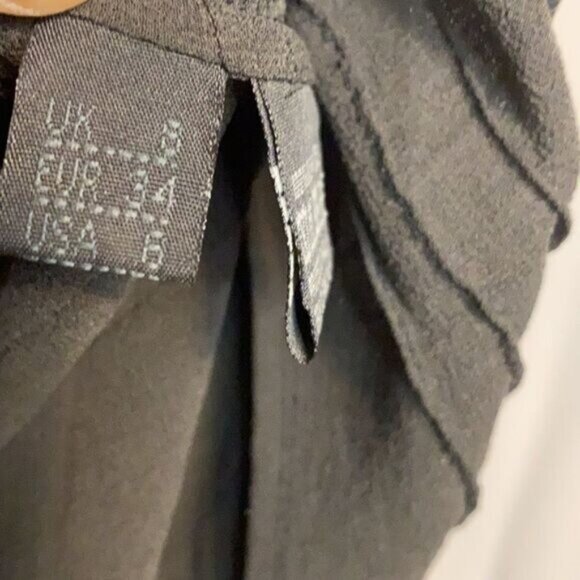 Nicole Fargo Black Label Vtg Black Dress With Textured Stripes  Sheer - Picture 5 of 7